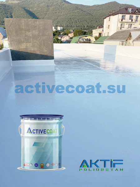 Гидроизоляция полиуретановая однокомпонентная УФ-стойкая ACTIVECOAT LM 500 / цвет серый / 25 кг