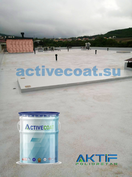 Гидроизоляция полиуретановая однокомпонентная УФ-стойкая ACTIVECOAT LM 500 / цвет серый / 25 кг