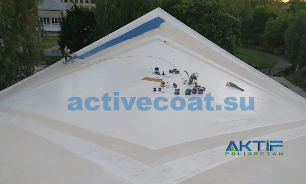 Гидроизоляция полиуретановая однокомпонентная УФ-стойкая ACTIVECOAT LM 500 / цвет белый / 25 кг